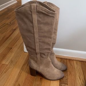 Taupe Below the Knee Boots